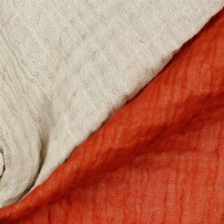Organic Double Sided Muslin - Light Sand/Stone Red