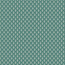 Cotton poplin FANTASY flowers - old green