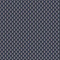 Cotton poplin FANTASY flowers - dark blue