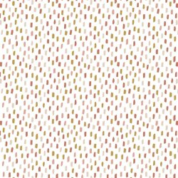 Cotton poplin RAINBOW - white/OLD ROSE