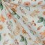 Cotton poplin digital autumn flowers - white