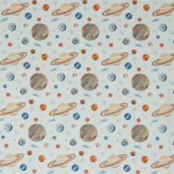 Digital space cotton poplin - white