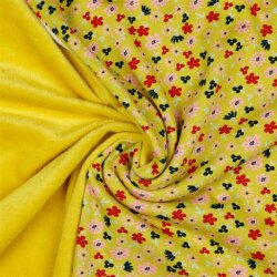 Alpenfleece Blumen - ocker