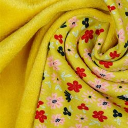 Alpenfleece Blumen - ocker