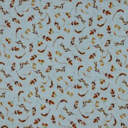 Muslin Digital Leaves - Light Blue