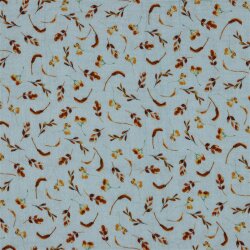 Muslin Digital Leaves - Light Blue