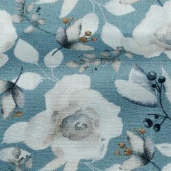 Canvas Digital Flowers - shade blue