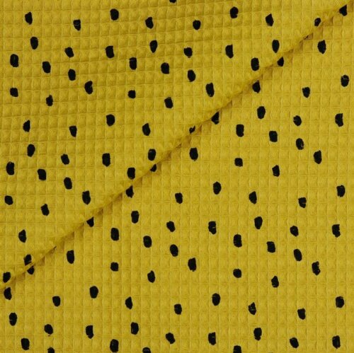 Waffle piqué dots - ochre