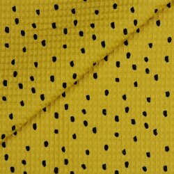 Waffle piqué dots - ochre