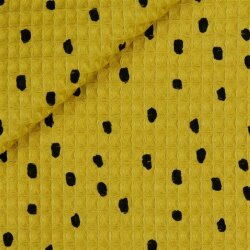 Waffle piqué dots - ochre