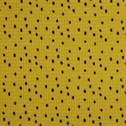 Waffle piqué dots - ochre