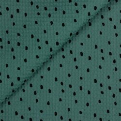 Waffle piqué dots - old green