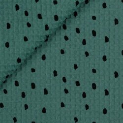 Waffle piqué dots - old green