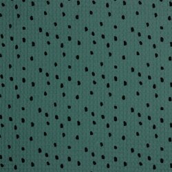 Waffle piqué dots - old green