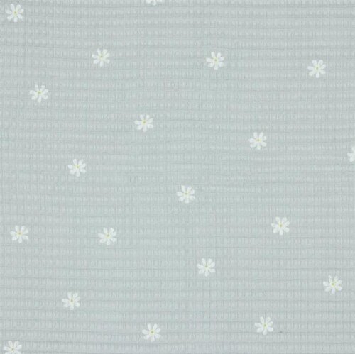 Waffle piqué daisy - light grey