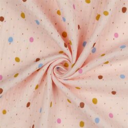 Muslin RAINY dots - light pink