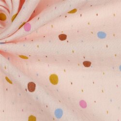 Muslin RAINY dots - light pink