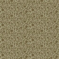 Cotton Satin Stretch FLOWER Leaves - Moss Green