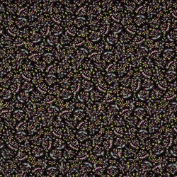 Viscose lurex small flowers - black