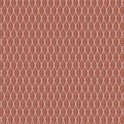 Cotton poplin stretch leaves - stone red