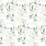 Cotton poplin digital eucalyptus leaves - white