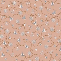 Viscose SAILBOAT - salmon