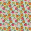 Cotton poplin organic PEACHY fruits - light mint