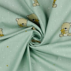 Algodón popelín Organic dreaming teddy -...