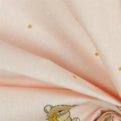 Cotton poplin organic starry sky - light pink
