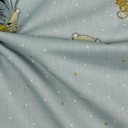 Cotton poplin organic starry sky - light grey
