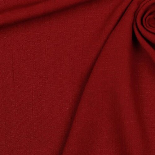 Viscose linen crashed - dark burgundy