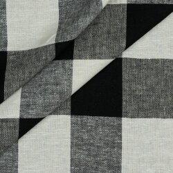 Viscose lin YARN DYED CHECK - noir