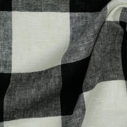 Viscose linen YARN DYED CHECK - black