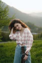Viskose Leinen YARN DYED CHECK - altrosa