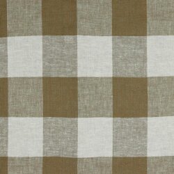 Viscose linen YARN DYED CHECK - light brown