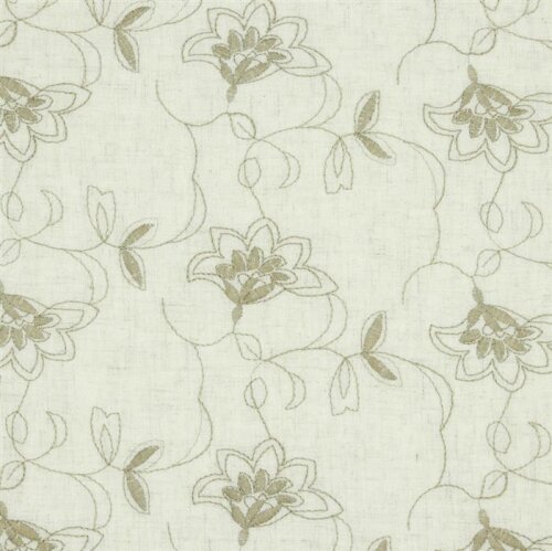 Viscose linen embroidered - natural