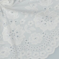 COTTON VOILE Bordo ricamato su un lato