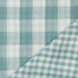 Dubbelzijdige mousseline CHECKS - groen