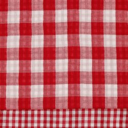 Doppelseitiger Musselin CHECKS - rot