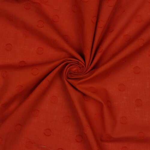 Baumwolljacquard Punkte - steinrot