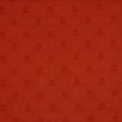 Baumwolljacquard Punkte - steinrot