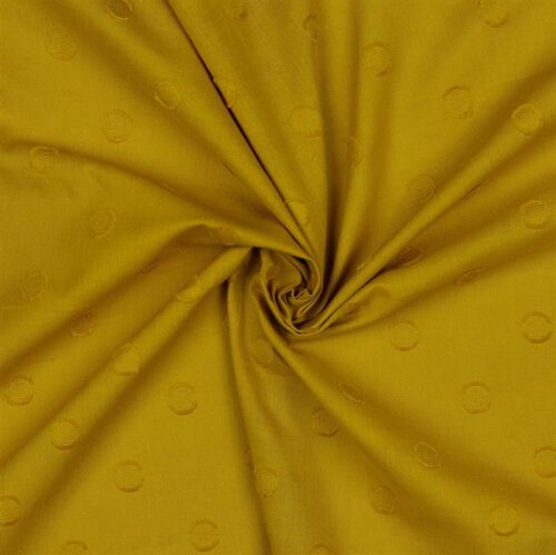 Baumwolljacquard Punkte - ocker