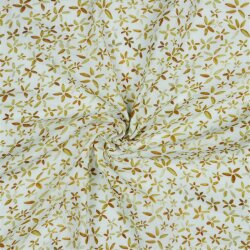 Muslin Digital Flowers - white/cognac