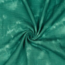 Muslin Digital TIE DYE - donker cyaan blauw