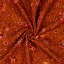 Muselina Digital Paisley - naranja oscuro