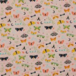 Muslin Digital Butterflies - Old Pink