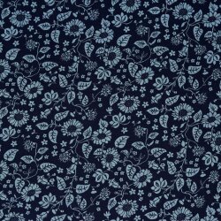 Musselin Blumen - dunkelblau
