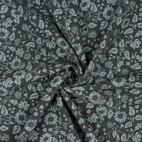 Muslin flowers - dark grey