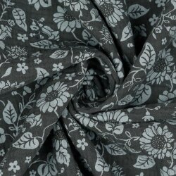 Muslin flowers - dark grey