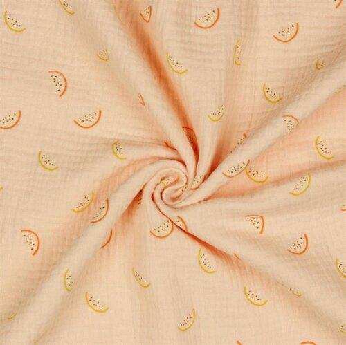 Muslin Organic Melon Pieces - light salmon